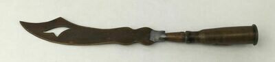 WWI Trench Art Letter Opener Marked Sirder France w/ German Tunic Button 1917