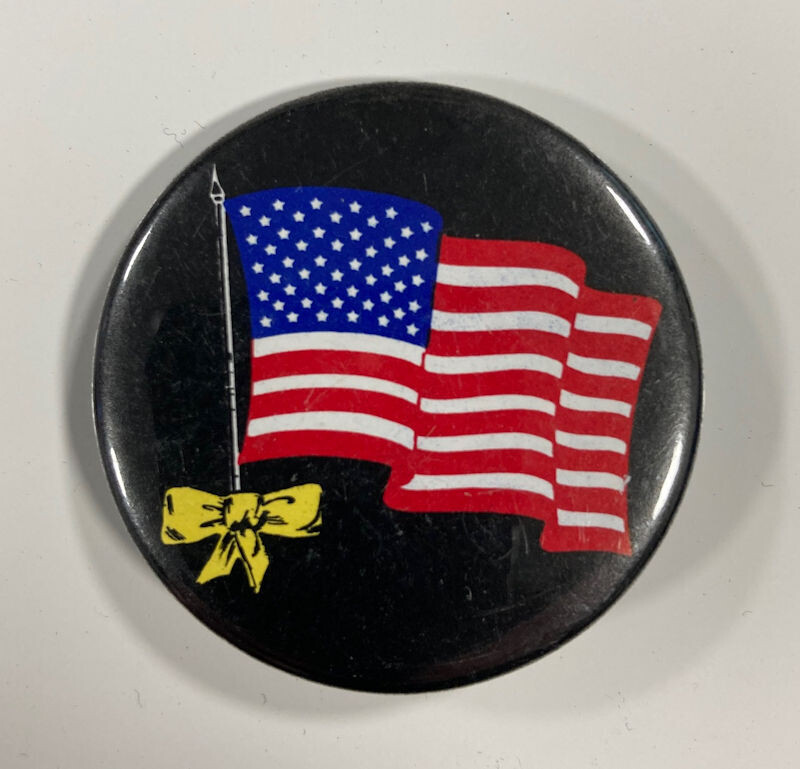American Flag Pinback c 1980s
