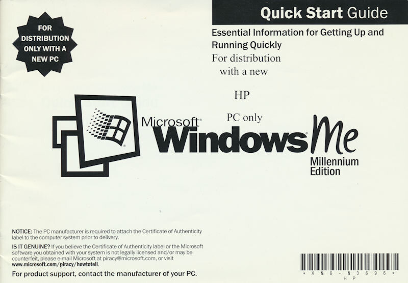 Microsoft Windows Me Millennium Edition Booklet Only