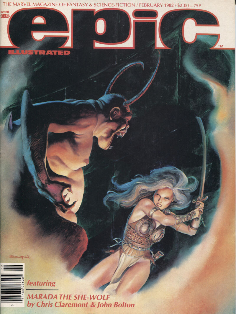 EPIC Illustrated February 1982 Vol.1, No.10 Marvel Magazine – John BOLTON Cover.