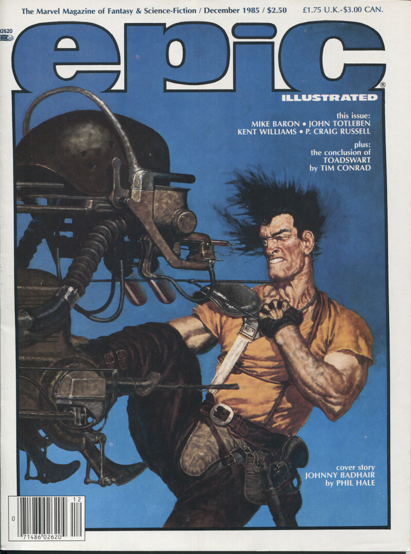 EPIC Illustrated December 1985Vol.1, No.33 Marvel Magazine –Phil HALE Cover.