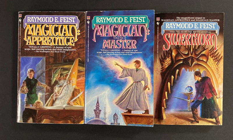 Riftwar Saga Books 1-3 LOT - Magician Silverthorn - Raymond E. Feist PB 1986 Kevin JOHNSON Cover