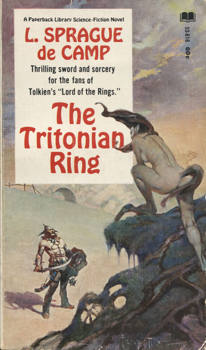 The Tritonian Ring, by L. Sprague de Camp - Paperback Library, 1st 1968 Frank FRAZETTA Cover