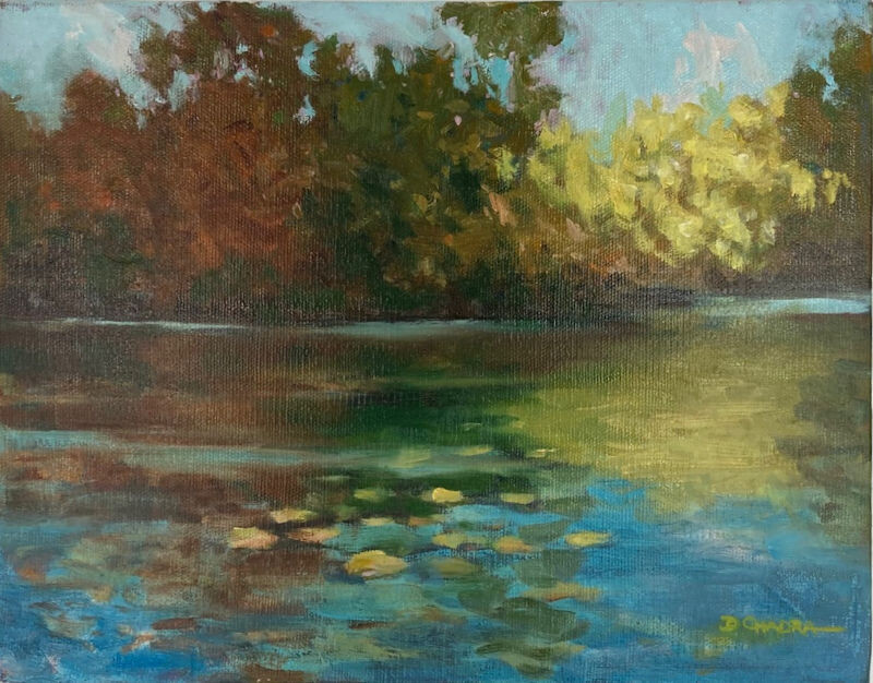 Dennis Chadra, Saginaw Pond in Fall Oil on Linen Canvas 11 x 14 1991