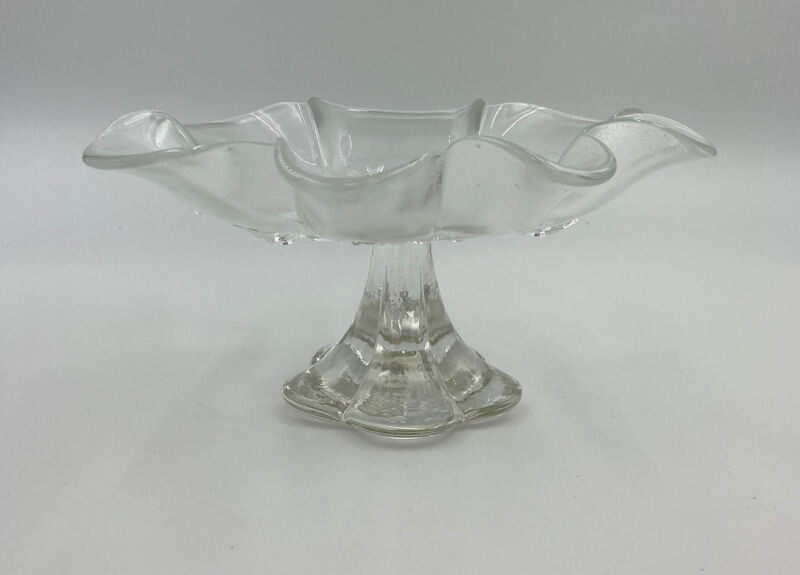 Mikasa Crsytal Footed Compote with Clear and Frosted Etched