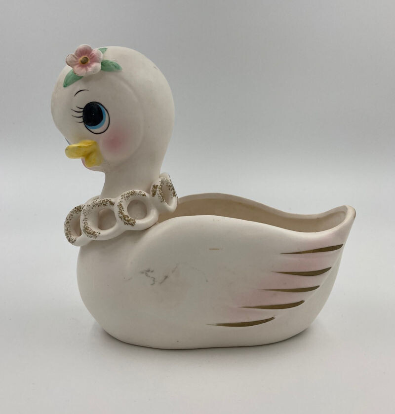 Lefton Duck Planter 822 Red Tag