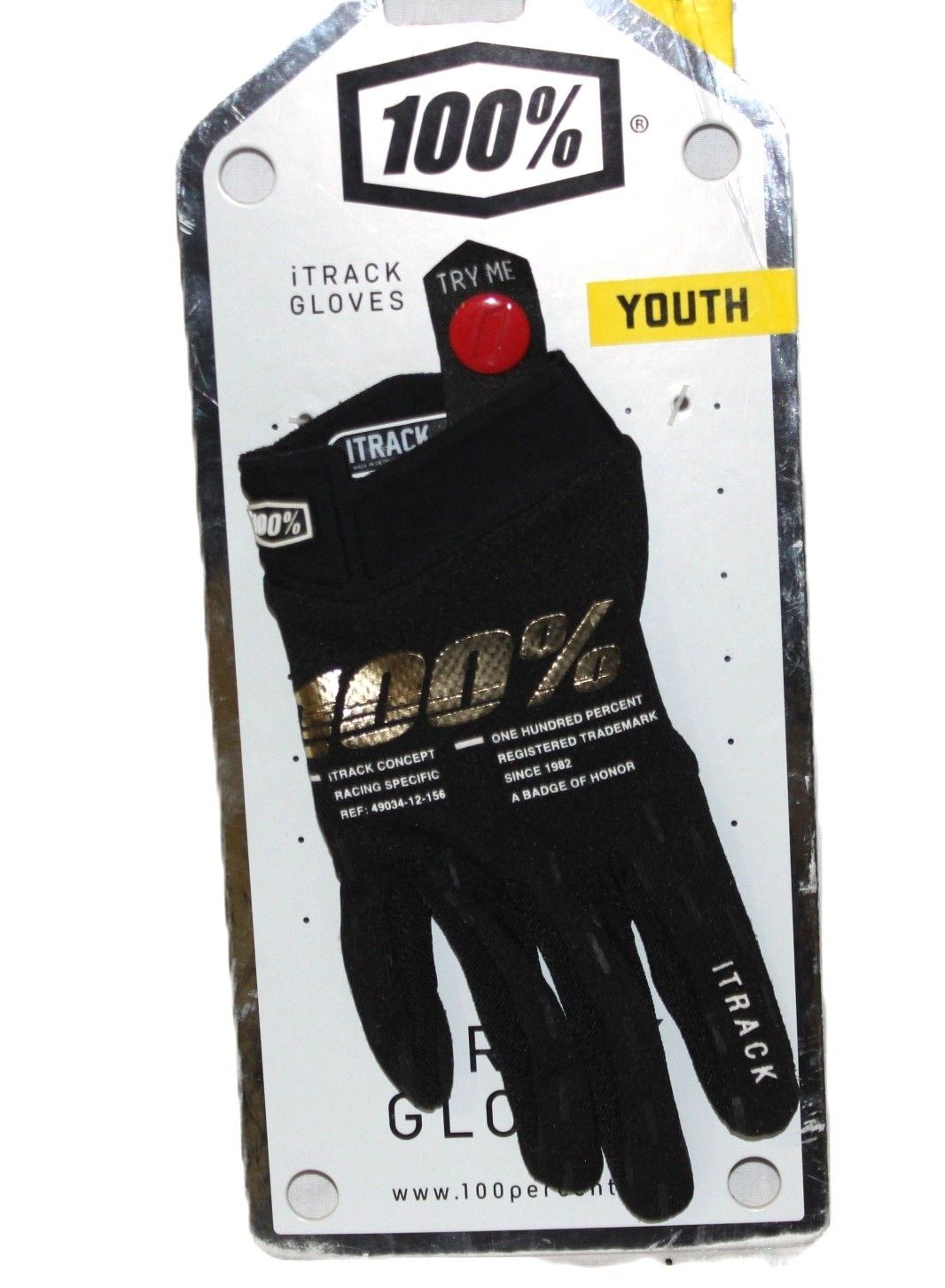 100% iTrack Youth Small Gloves