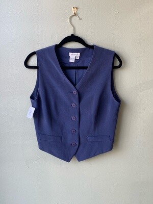 Ann Taylor Sapphire Blue Silk Vest, Size 8 