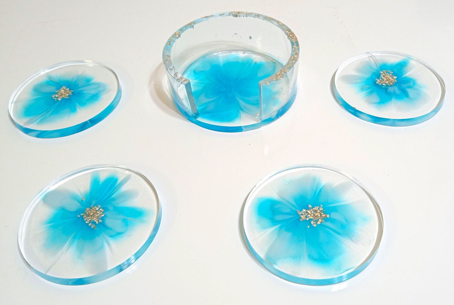 Blue Blossom Coaster Set
