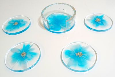 Blue Blossom Coaster Set