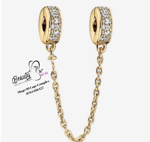 Pandora Gold/Silver Safety Chain Lock Charm