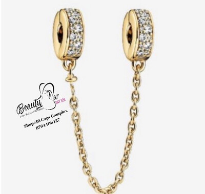 Pandora Gold/Silver Safety Chain Lock Charm