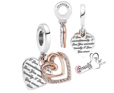 Pandora Rose Gold/Silver I Love You Unconditionally Charm