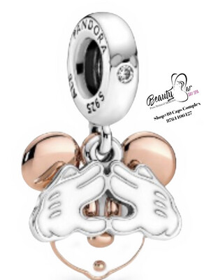 Pandora Be Yourself Rose Gold/white Mickey Mouse Charm
