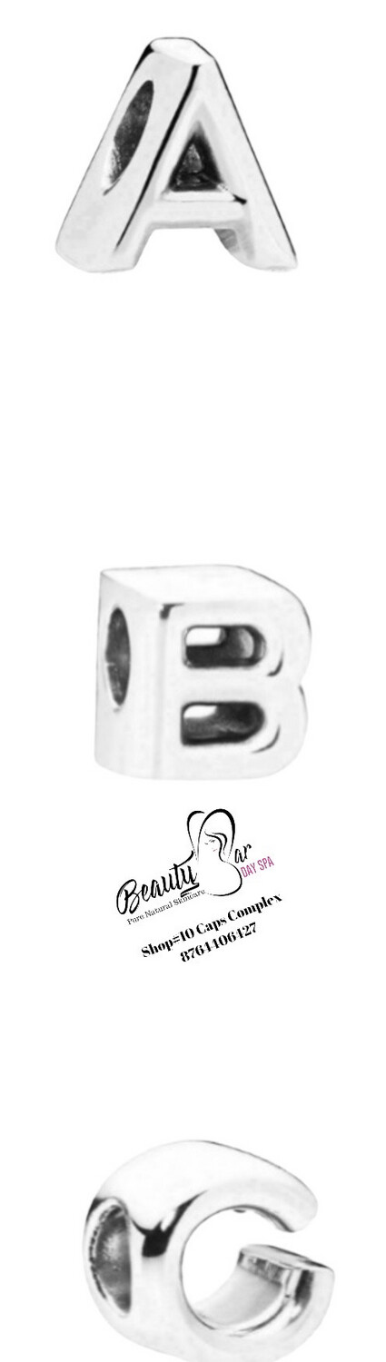 Pandora A-T Silver Letter Charms