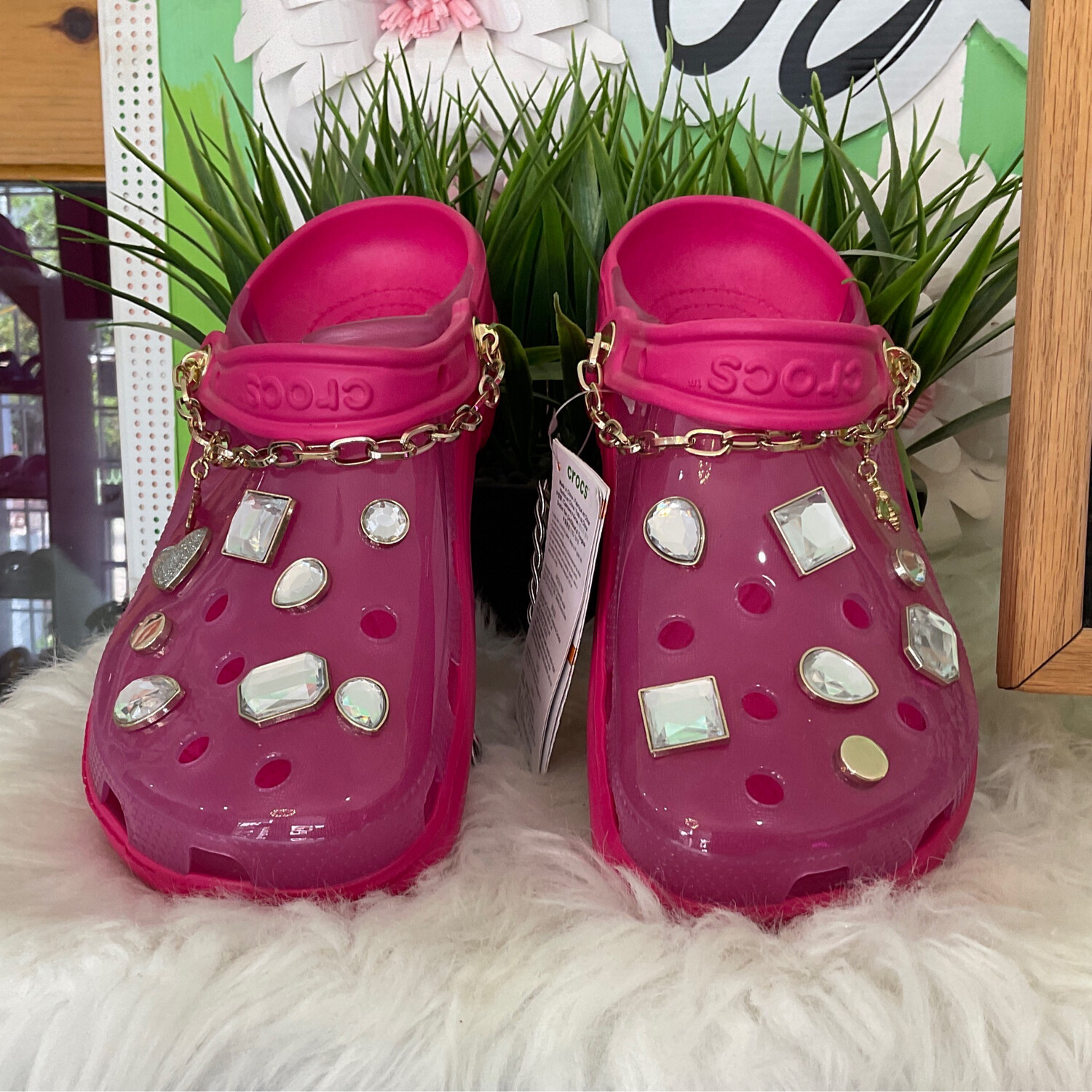 Translucent Crocs With Jibbitz
