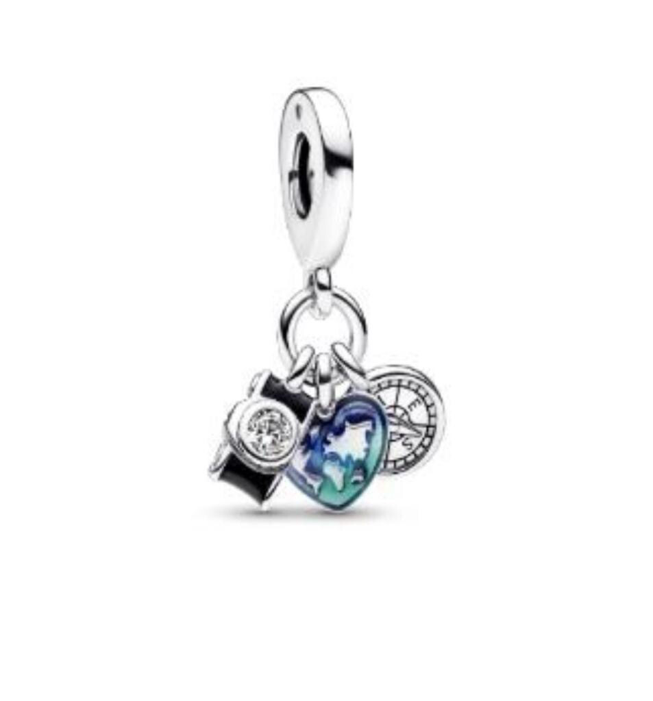 Pandora Camera, World &amp; Compass Dangle Charm