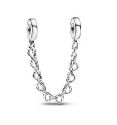 Pandora Silver Double Lock Heart Link Charm