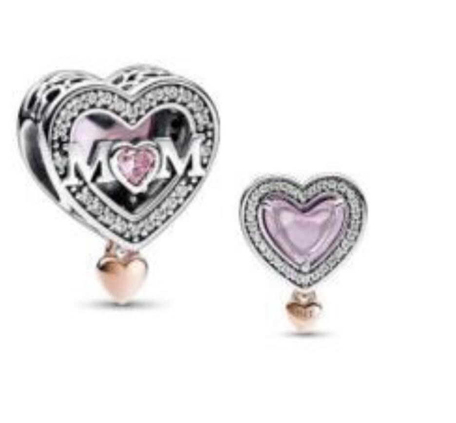 Pandora Two-tone Mom &amp; Heart Charm
