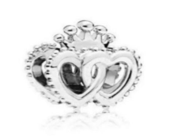 Pandora Double Heart/crown Charm