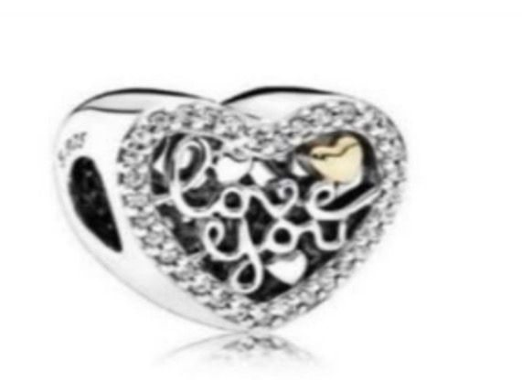 Pandora Silver Love You Mesh Charm