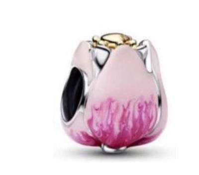 Pandora Pink N Gold Rose Charm
