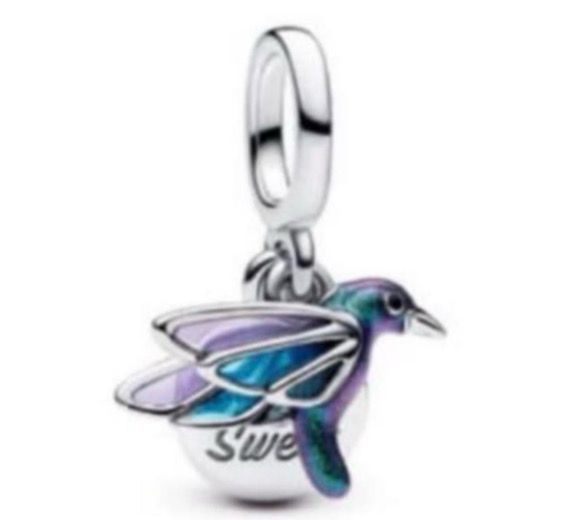 Pandora Pink/Blue Humming Bird Charm