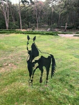 Horse Design (Fine Detail) Garden Silhouette Sculpture - Corten Steel Metal Garden Art