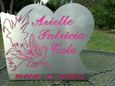Steel Memorial Plaque Custom Made Remembrance Heart