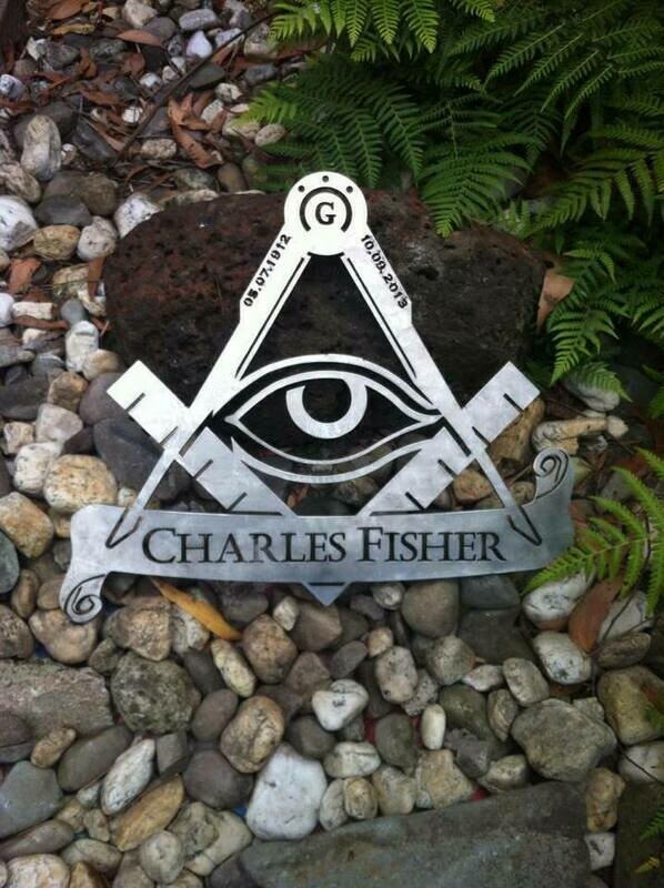 Steel Memorial Plaque Custom Made Remembrance Masonic