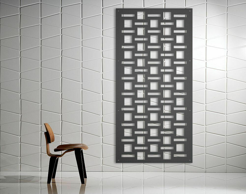 "Blocks" Design Laser Cut Decorative Metal Screen, Material: 3MM ALUMINIUM, Size: 1200X600MM