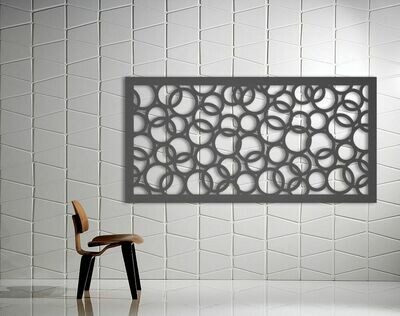 Rings  Design Laser Cut Decorative Metal Screen, Material: 3MM ALUMINIUM, Size: 1200X600MM