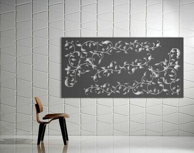 Vine Blossom Design Laser Cut Decorative Metal Screen, Material: 3MM ALUMINIUM, Size: 1200X600MM