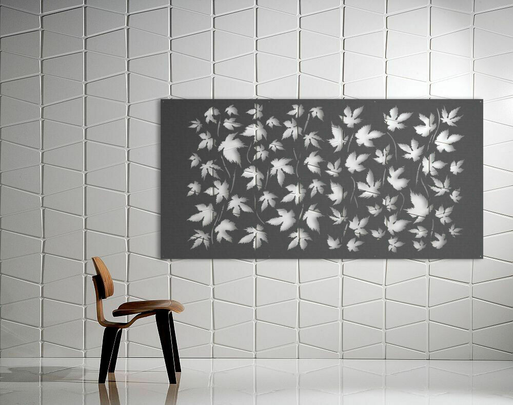 Maple Design Laser Cut Decorative Metal Screen, Material: 3MM ALUMINIUM, Size: 1200X600MM