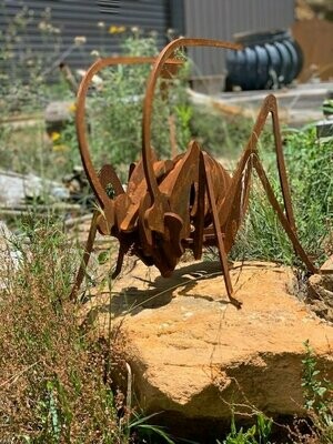 Large Cricket Garden Sculpture - Steel Metal Garden Art