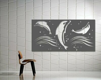 "Dolphin Magic" Design Laser Cut Decorative Metal Screen