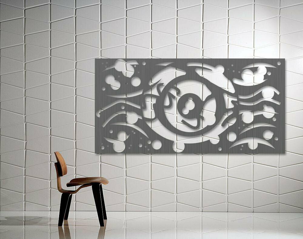 Ocean Design Laser Cut Decorative Metal Screen, Material: 3MM ALUMINIUM, Size: 1200X600MM
