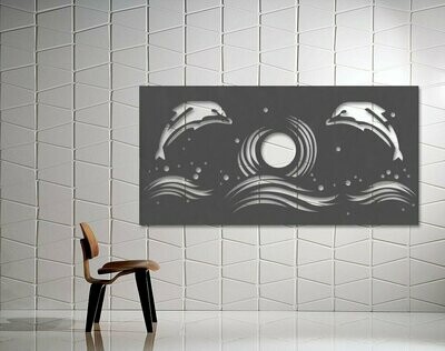 "Dolphine Moon" Design Laser Cut Decorative Metal Screen