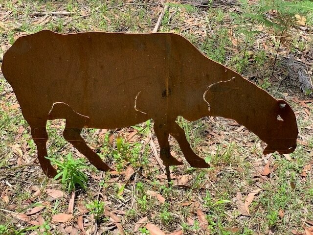 Corten Dorper Sheep Garden Silhouette  Sculpture - Corten Steel Metal Garden Art