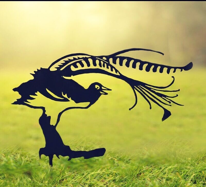 Lyrebird - Bird Design Garden Silhouette Sculpture - Corten Steel