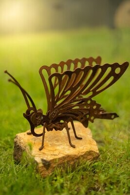 Mini Butterfly Metal Sculpture - Corten Steel Garden Art
