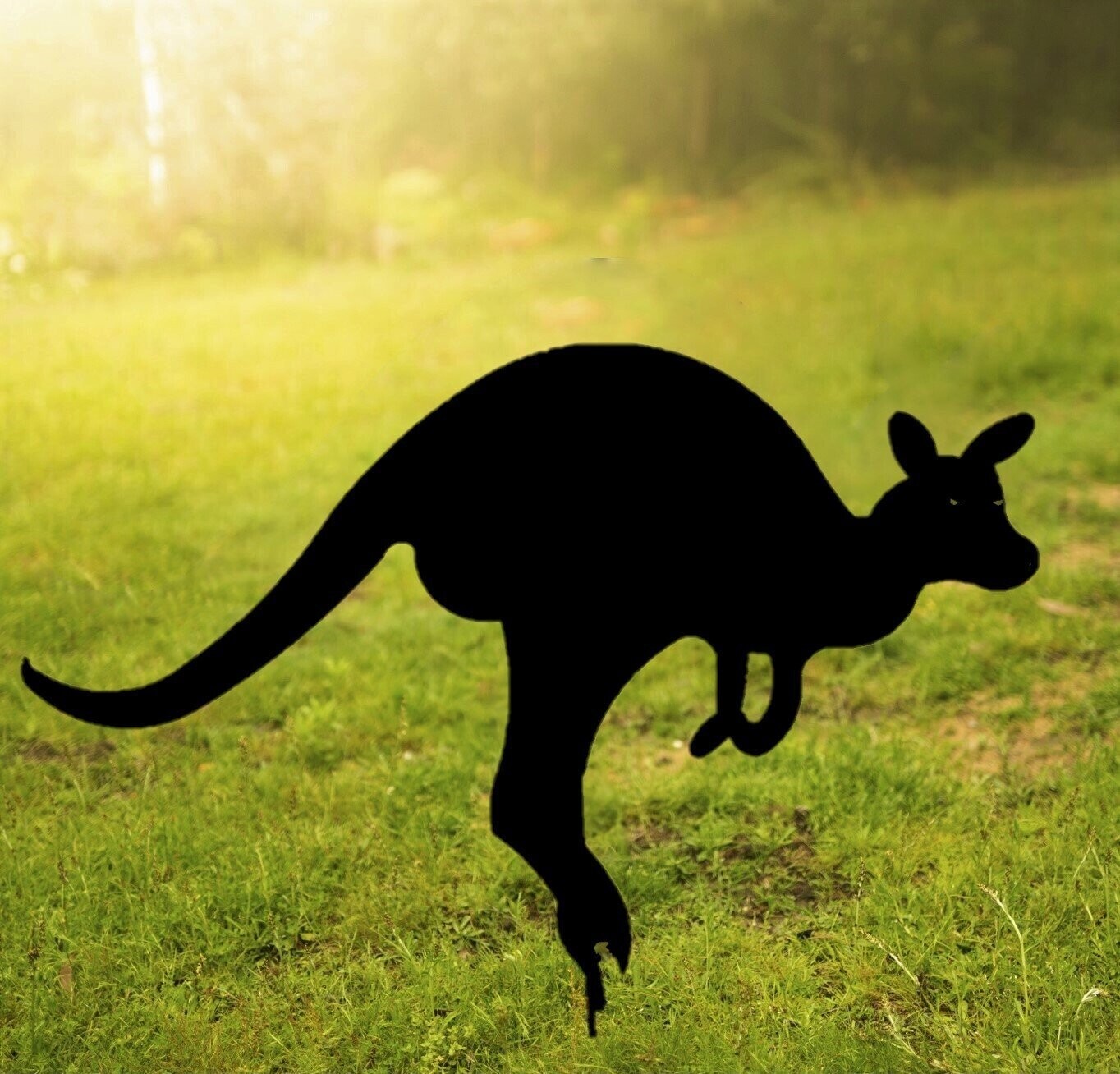 Kangaroo (Leaping) Garden Silhouette Sculpture - Corten Steel Metal Garden Art