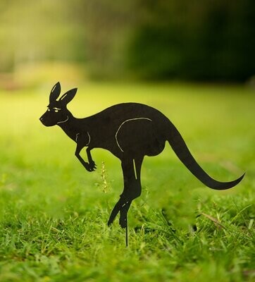 Premium Leaping Kangaroo Garden Silhouette Sculpture - Corten Steel Metal Garden Art
