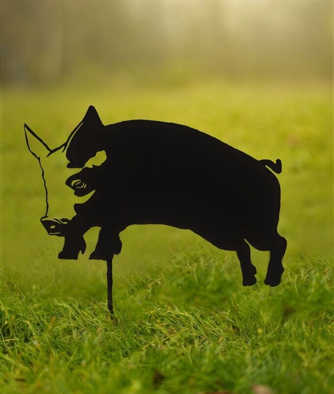 Pig Designs Garden Silhouette Sculptures - Corten Steel Metal Garden Art