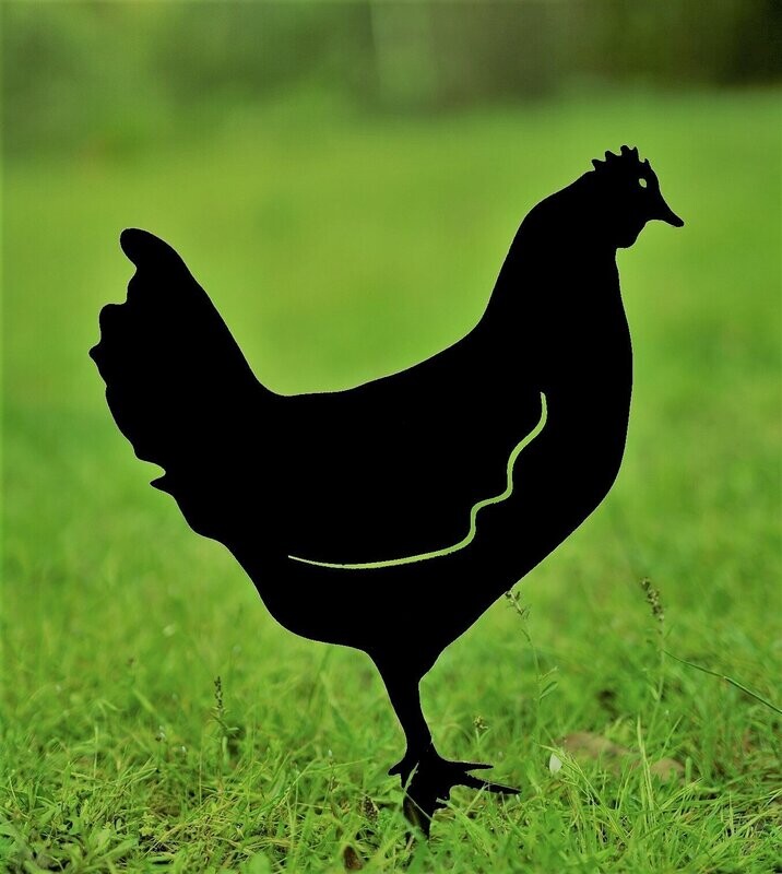Chicken Designs Garden Silhouette Sculptures - Corten Steel Metal Garden Art