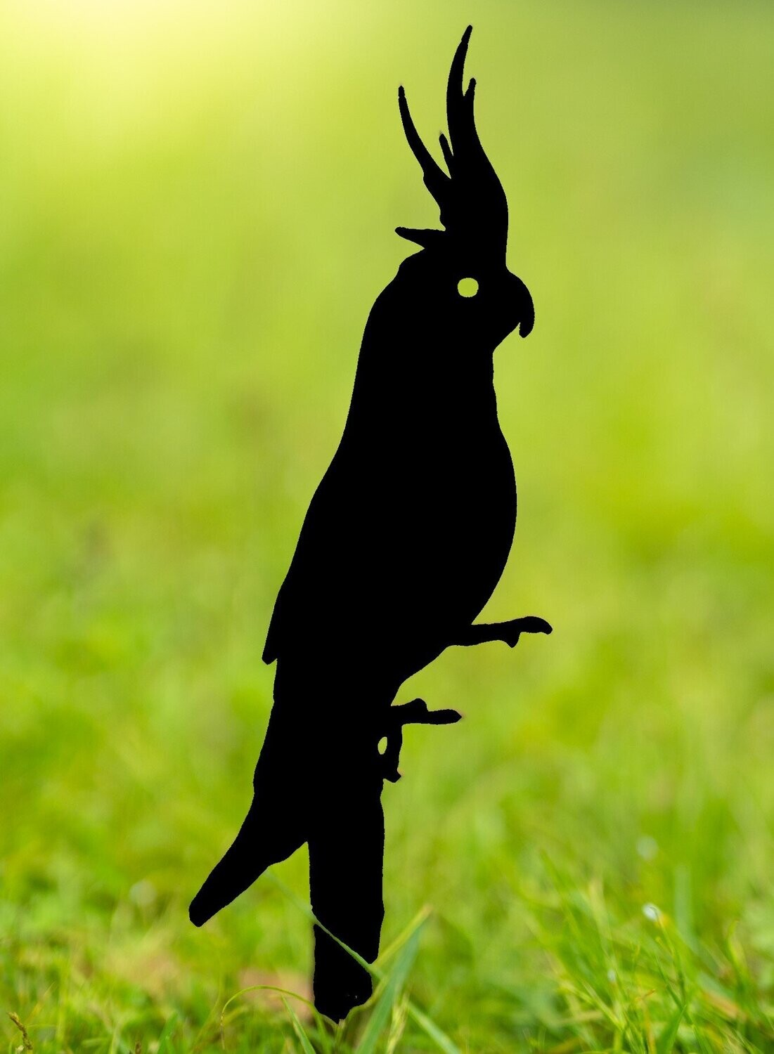 Cockatiel - Bird Design Metal Silhouette Sculpture - Corten Steel Garden Art