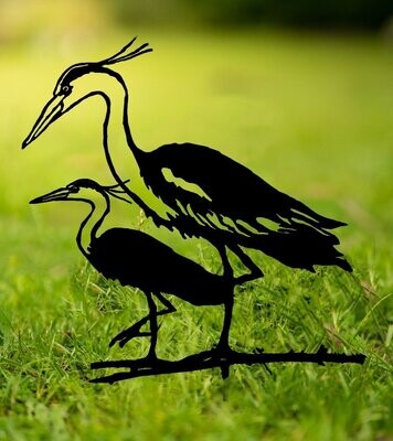 Heron - Bird Design Garden Silhouette Sculpture - Corten Steel