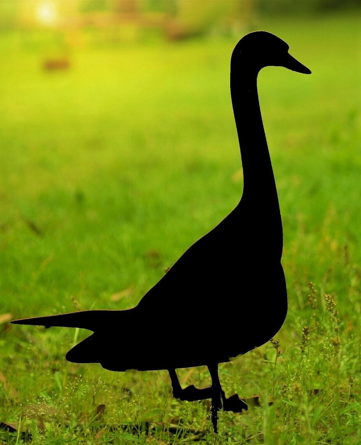 Goose - Bird Design Garden Silhouette Sculpture - Corten Steel