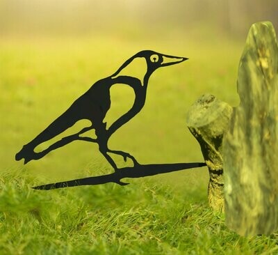 Magpie - Bird Design Metal Silhouette Sculpture - Corten Steel Garden Art