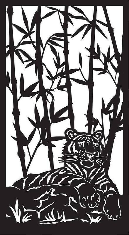 Tiger Design Laser Cut Decorative Metal Screen
